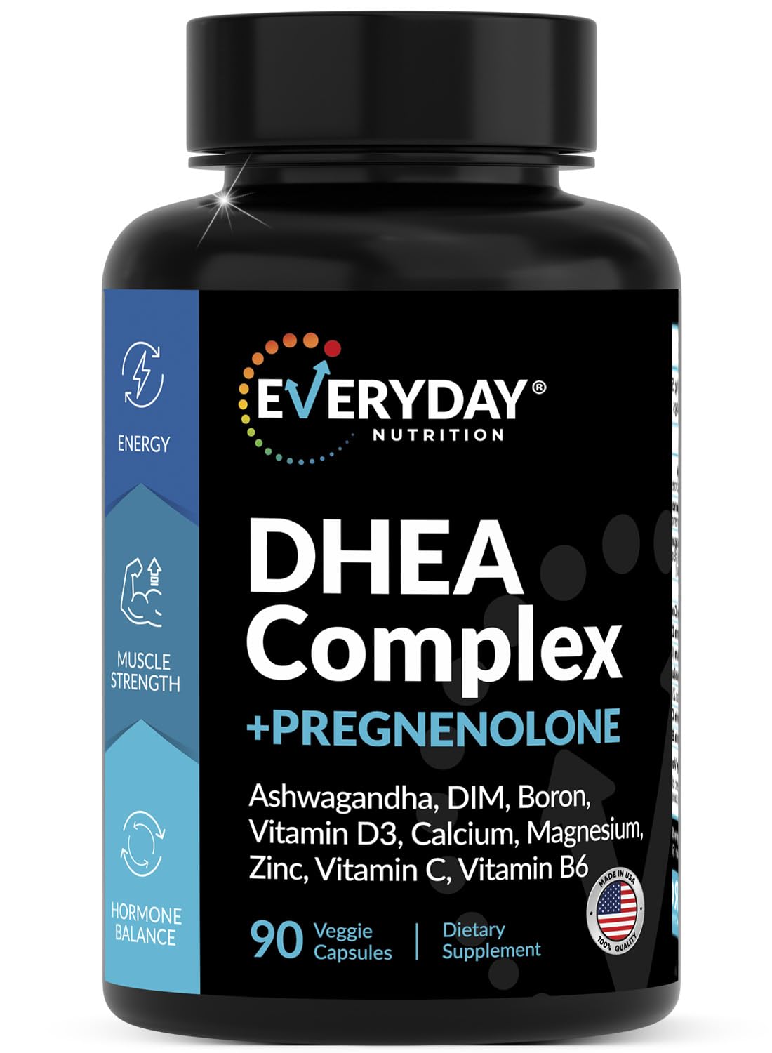 Product image showing DHEA micronized 200mg and pregnenolone 100mg complex