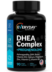 Product image showing DHEA micronized 200mg and pregnenolone 100mg complex