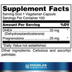 DHEA Plus 25 mg with pregnenolone supporting immune health, brain, and bones