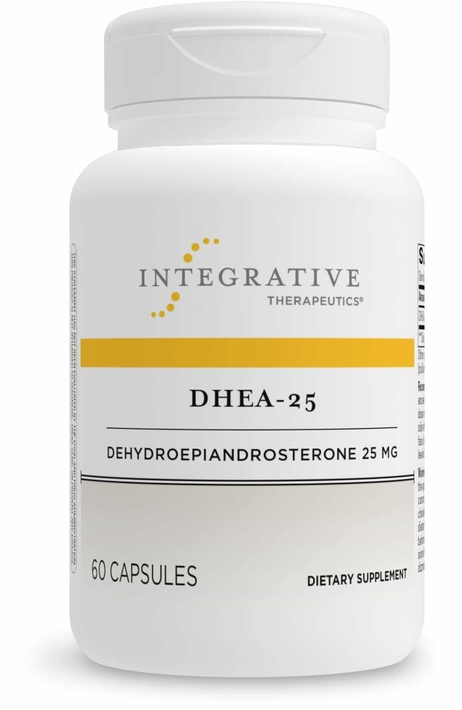 Integrative Therapeutics DHEA-25 bottle and label close-up