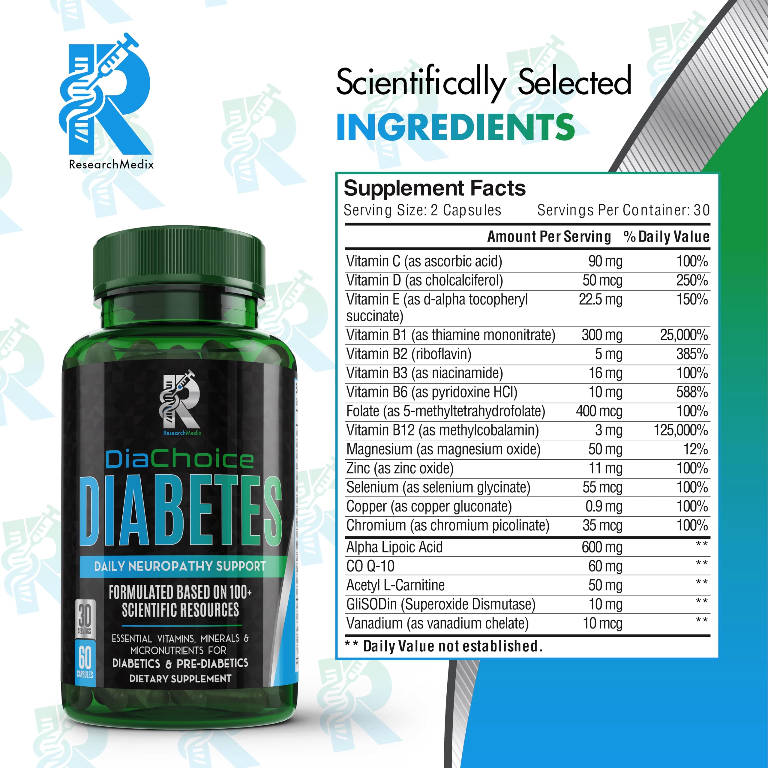 Ingredient panel featuring premium nutrients in DiaChoice
