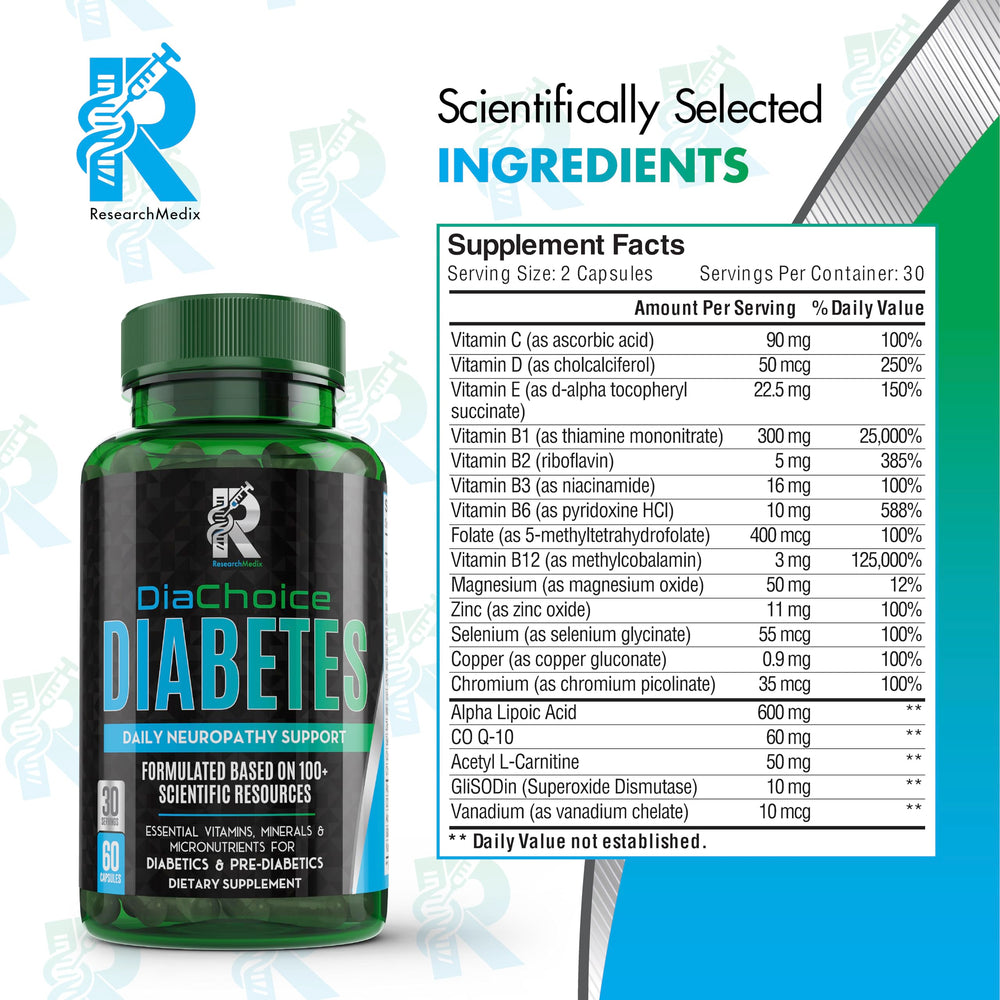 Ingredient panel featuring premium nutrients in DiaChoice