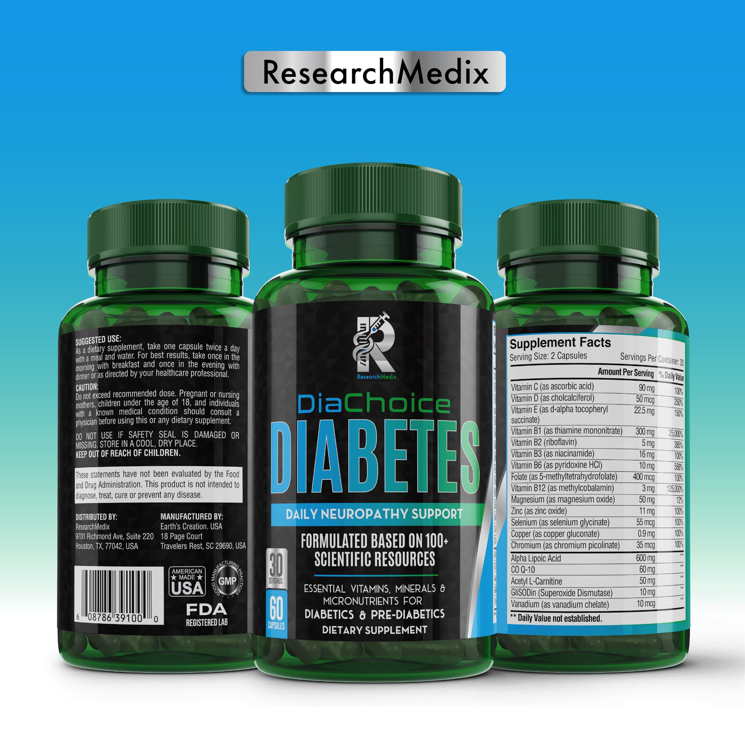 Nerve health support visuals for DiaChoice supplement