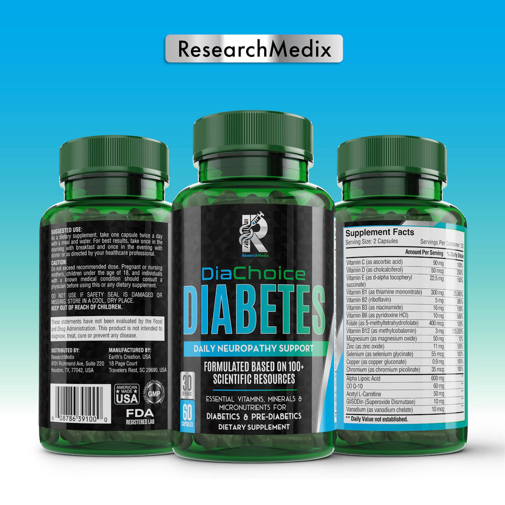 Nerve health support visuals for DiaChoice supplement