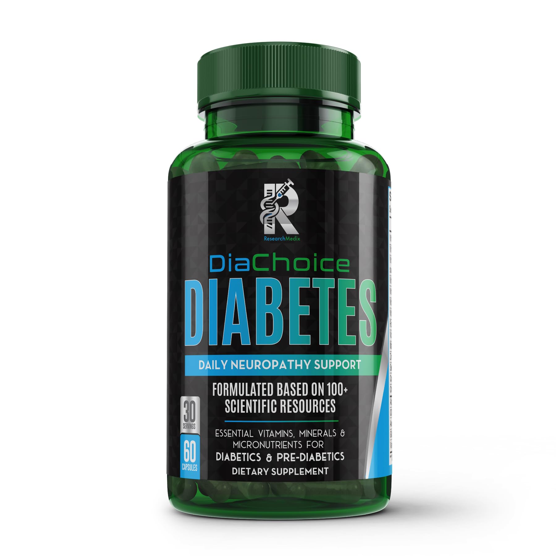 DiaChoice neuropathy support bottle front with 600 mg Alpha Lipoic Acid
