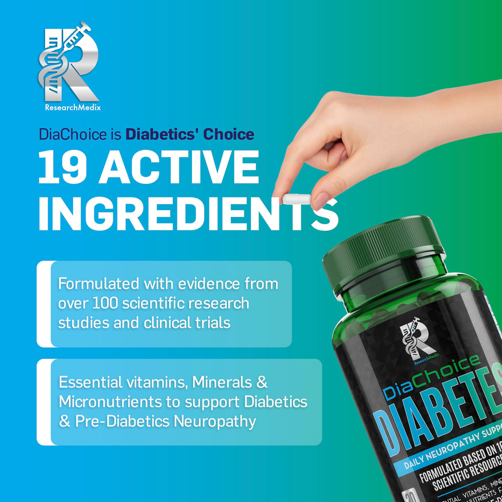 Graphic highlighting DiaChoice's premium ingredients for nerve health