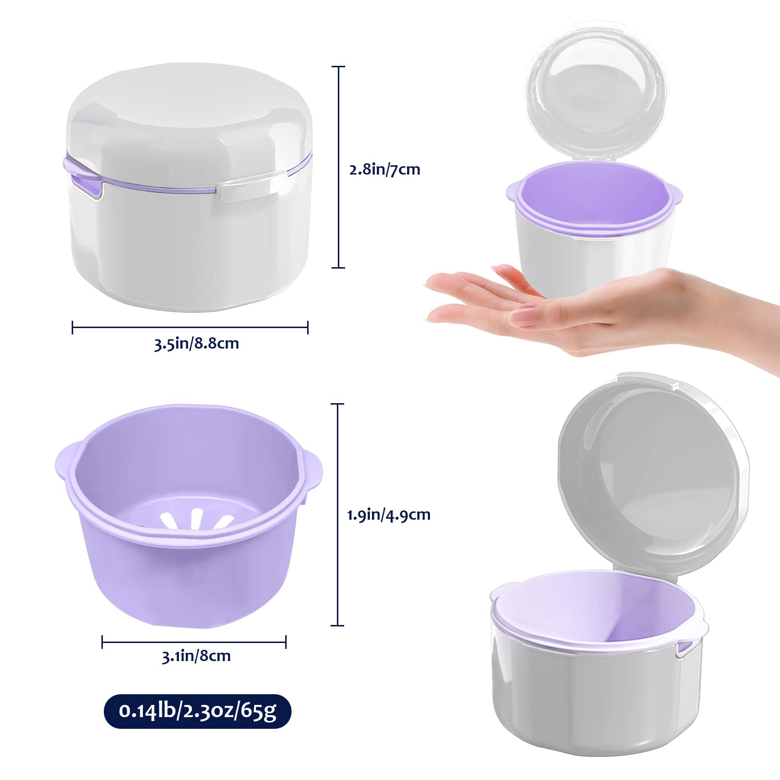 Removable rinse basket for denture cleaning