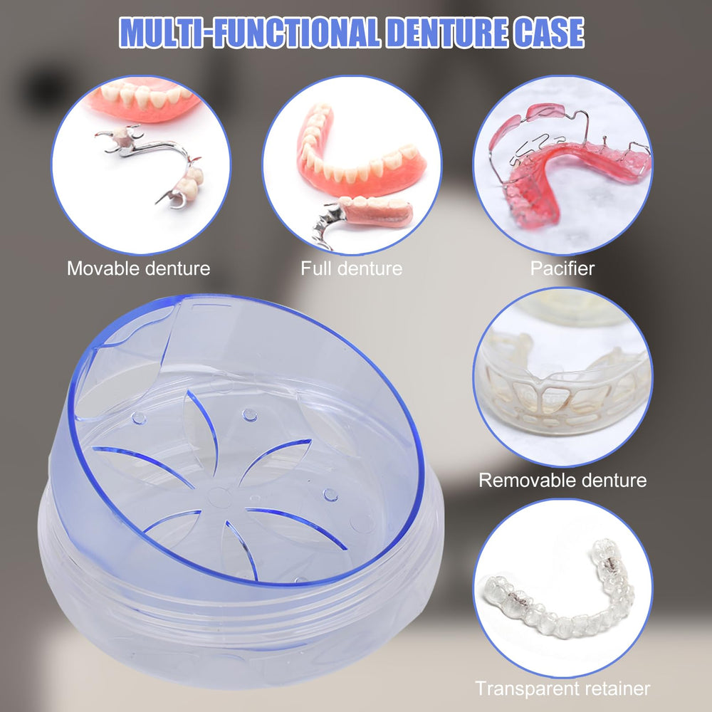 Close-up of silicone seal on purple denture box
