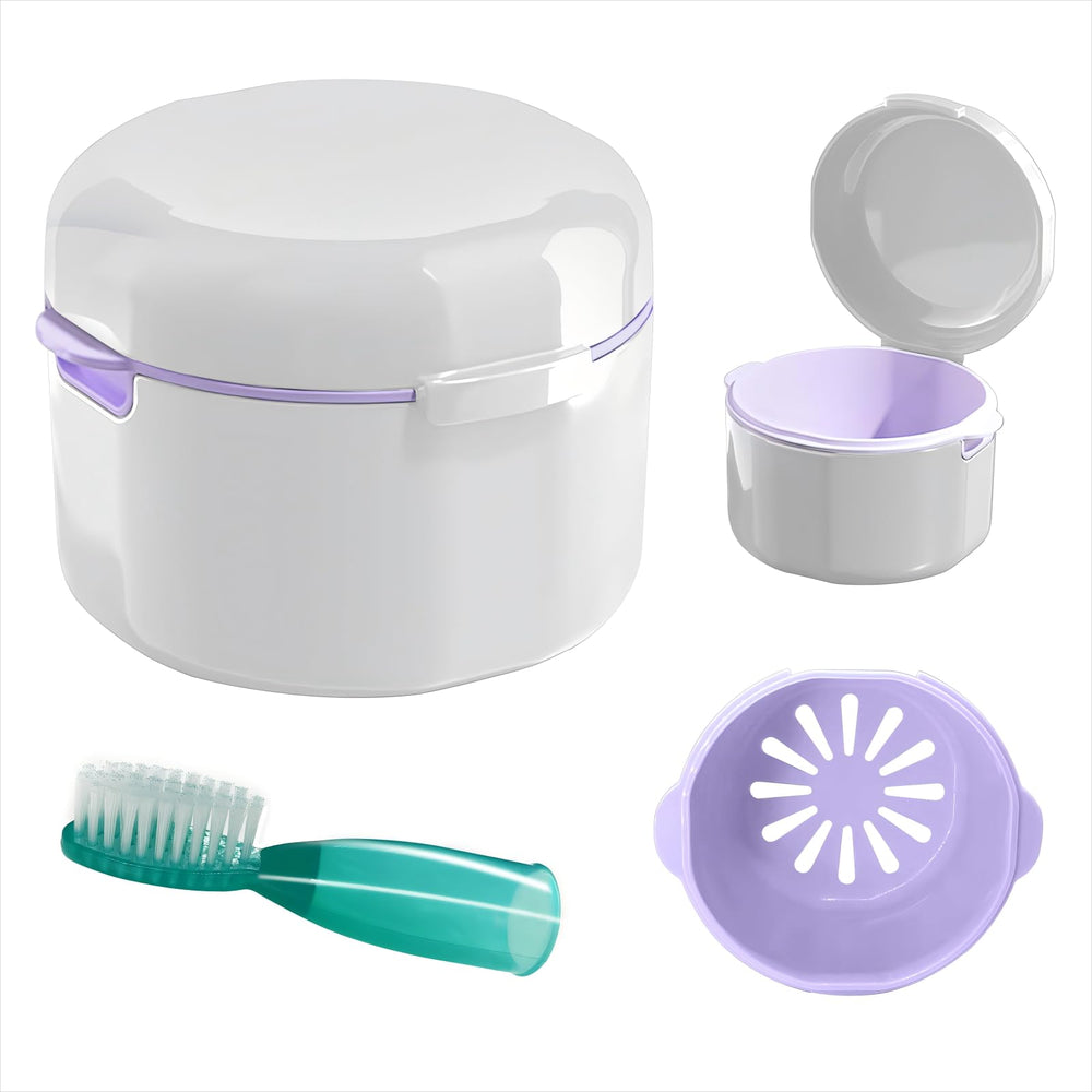 Durable DIDATOOL denture case with removable lid