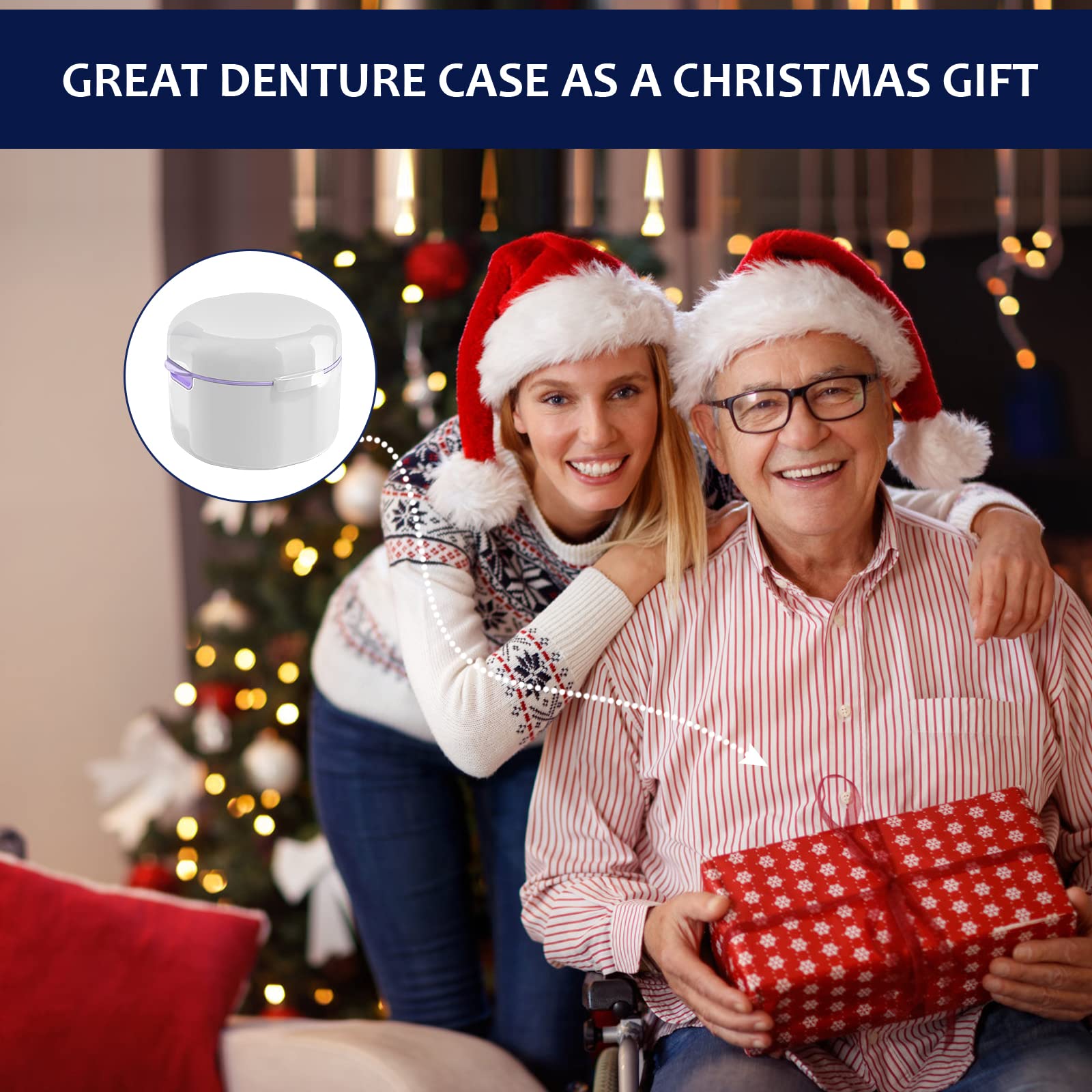 Lightweight portable denture case suitable for travel
