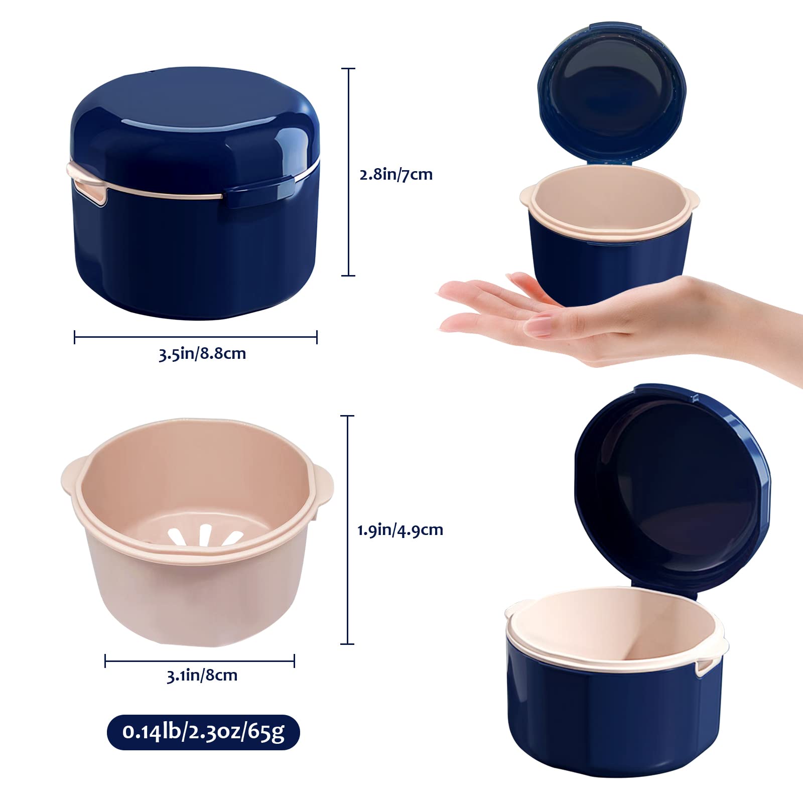 Multi-purpose denture storage for retainers and small items