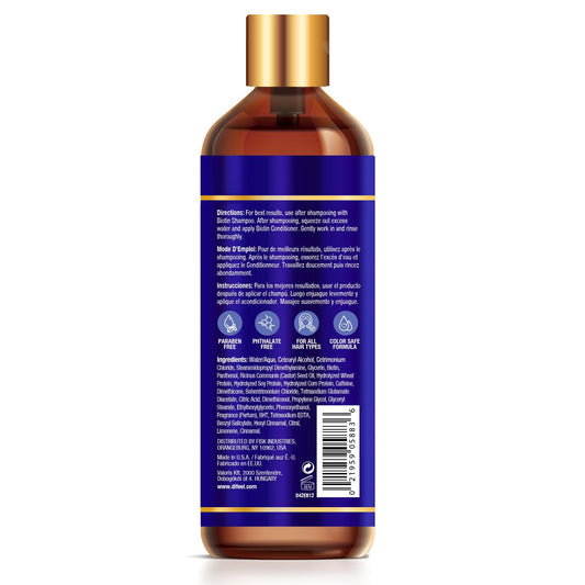Difeel Biotin Conditioner ingredients label close-up highlighting nourishing formula