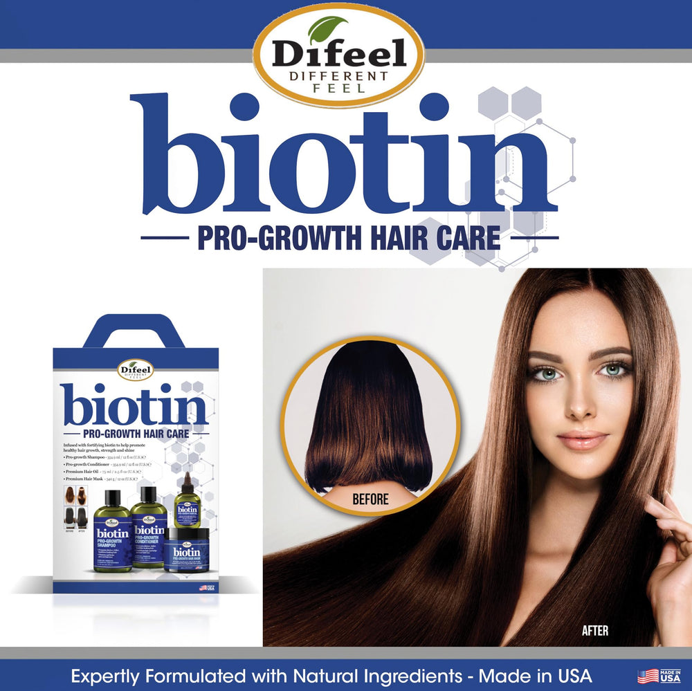 Difeel Biotin Shampoo hair shine demonstration for daily use.