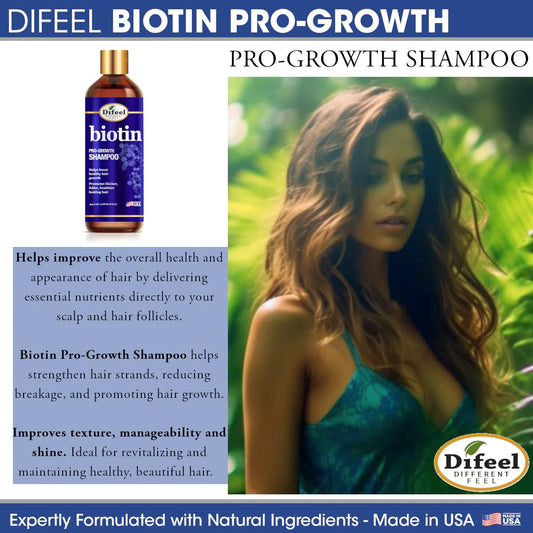 Difeel Biotin Shampoo lather forming in hand, promoting gentle cleansing.