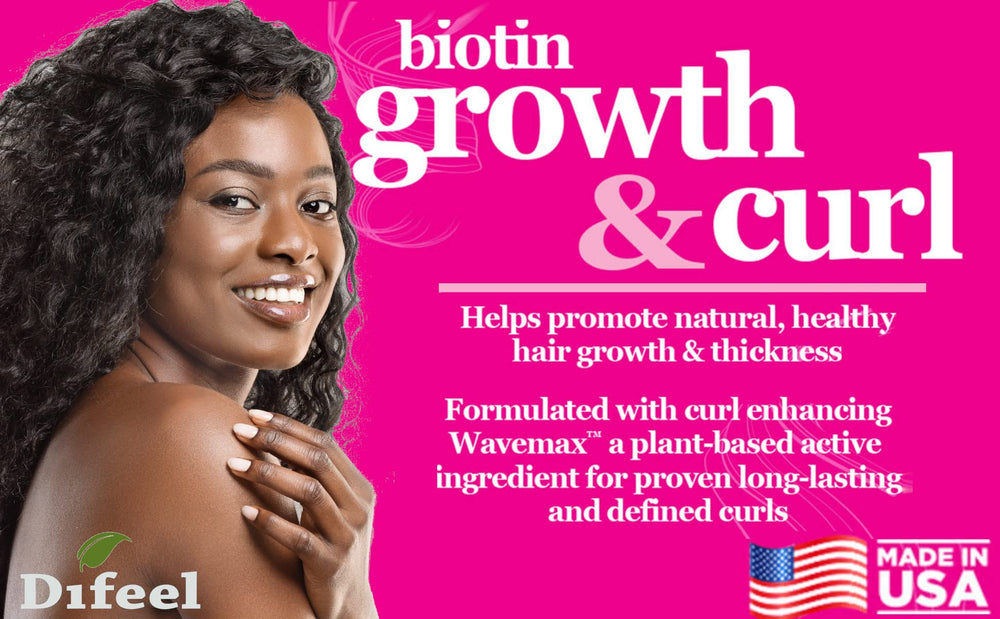 Difeel curl care oil application on curly hair for shine.
