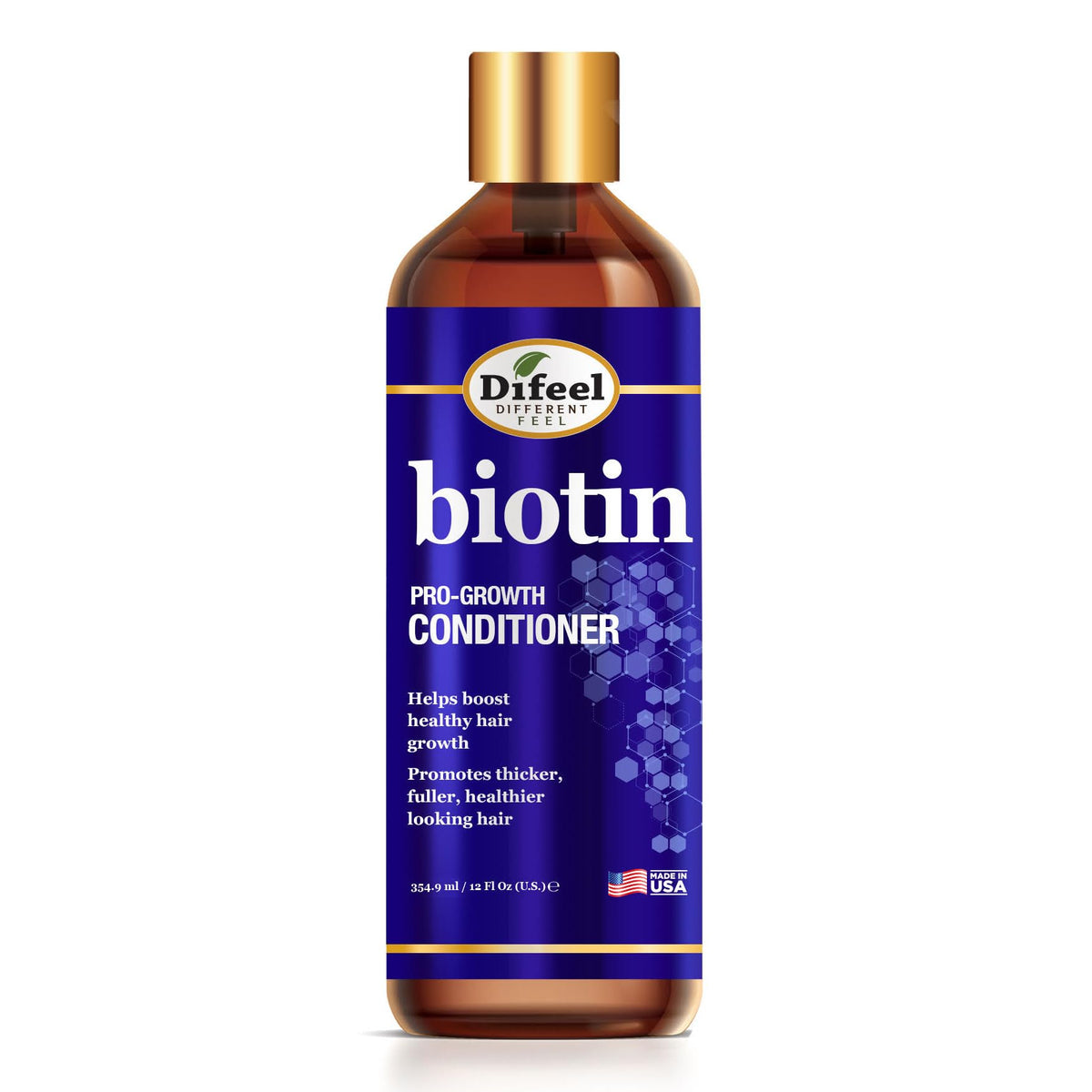 Difeel Elevated Biotin Conditioner bottle supports stronger roots and healthier hair