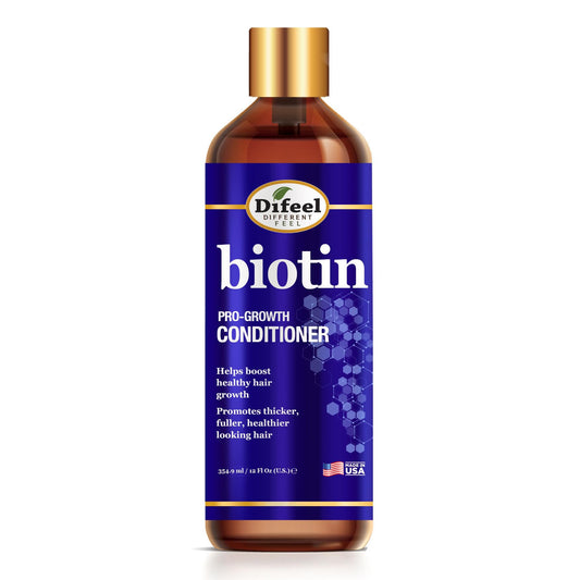 Difeel Elevated Biotin Conditioner bottle supports stronger roots and healthier hair