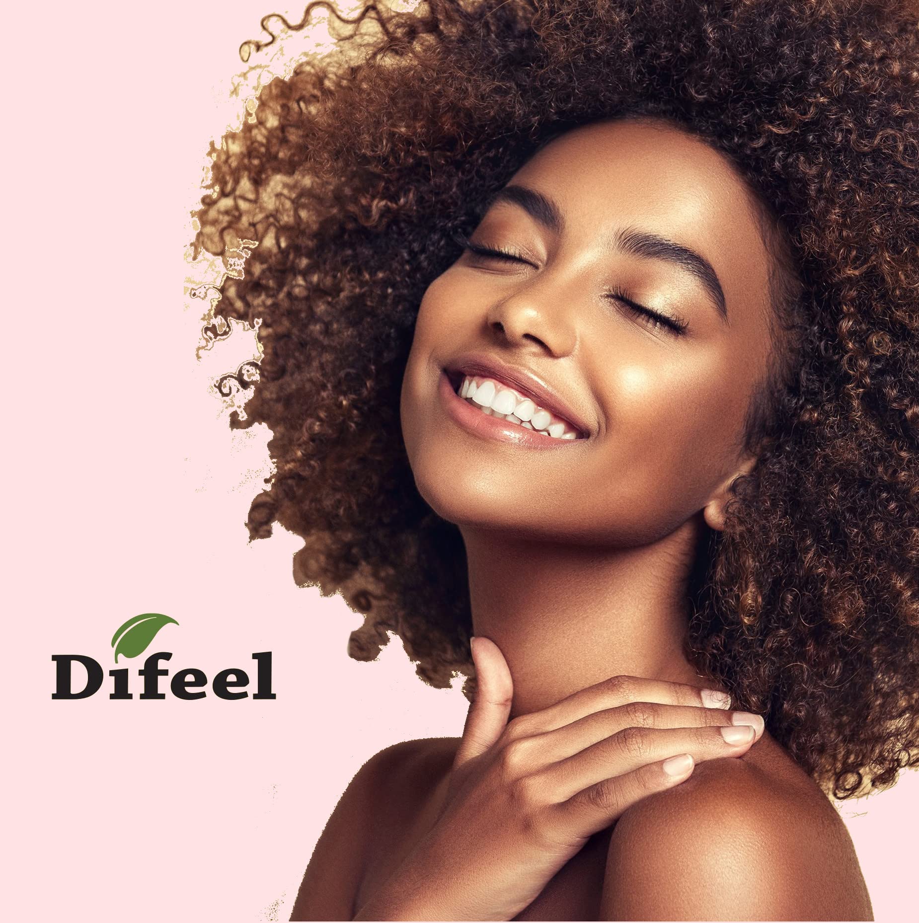 Difeel growth oil routine setup for thicker-looking hair.