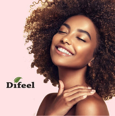 Difeel growth oil routine setup for thicker-looking hair.