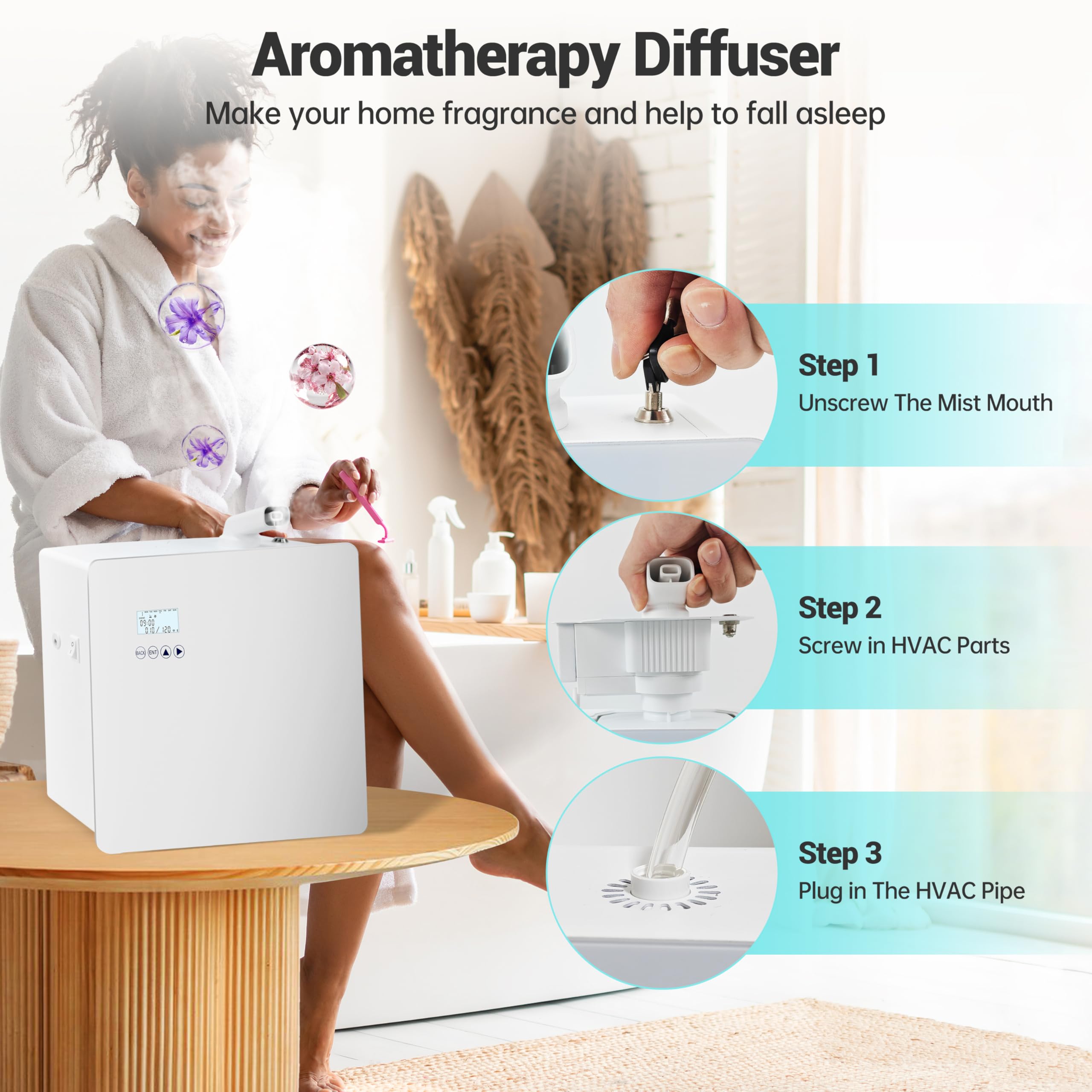 Smart diffuser with multiple control methods and 1000ml capacity