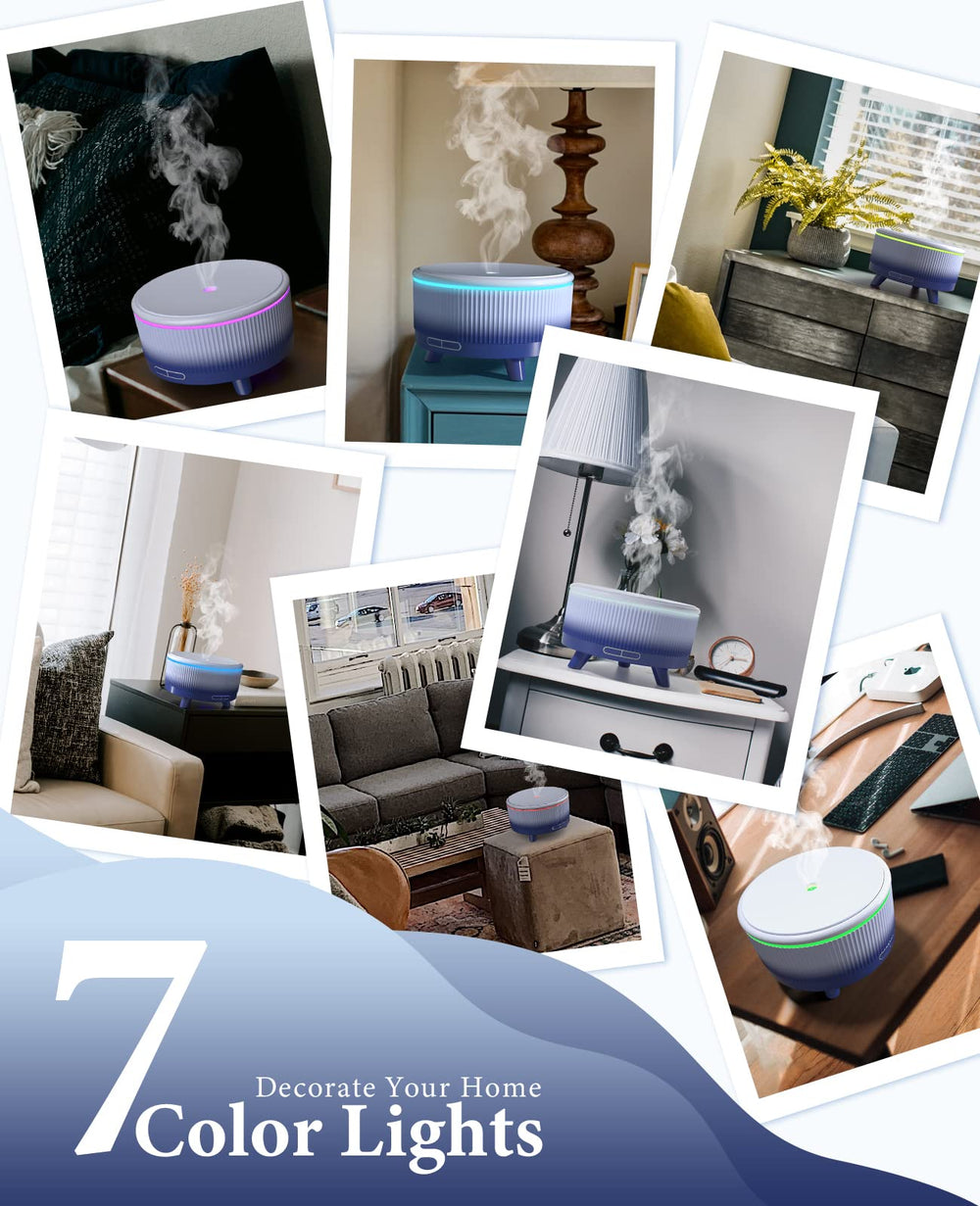 500ml essential oil diffuser in dark blue gradient – top view
