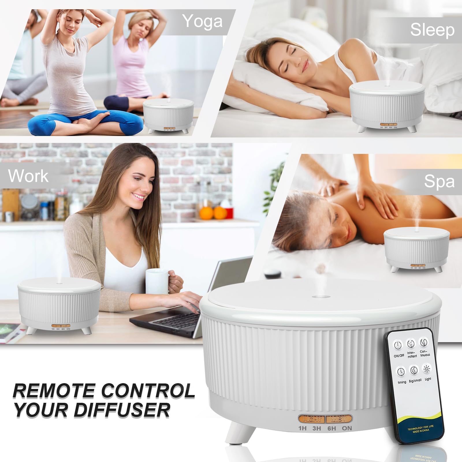Diffuser in a cozy home setting with warm ambient lighting