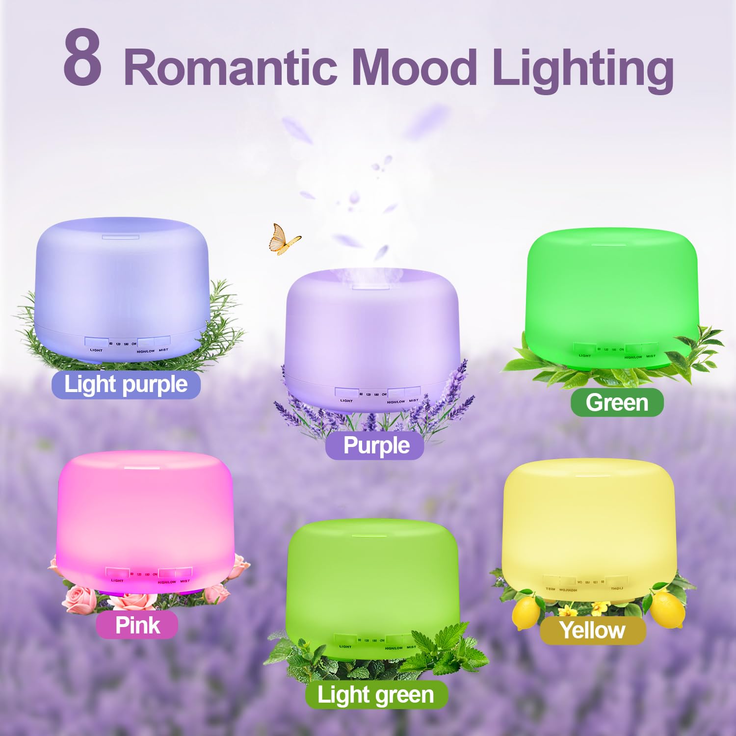 Diffuser capable of covering a large room up to 480 ft²
