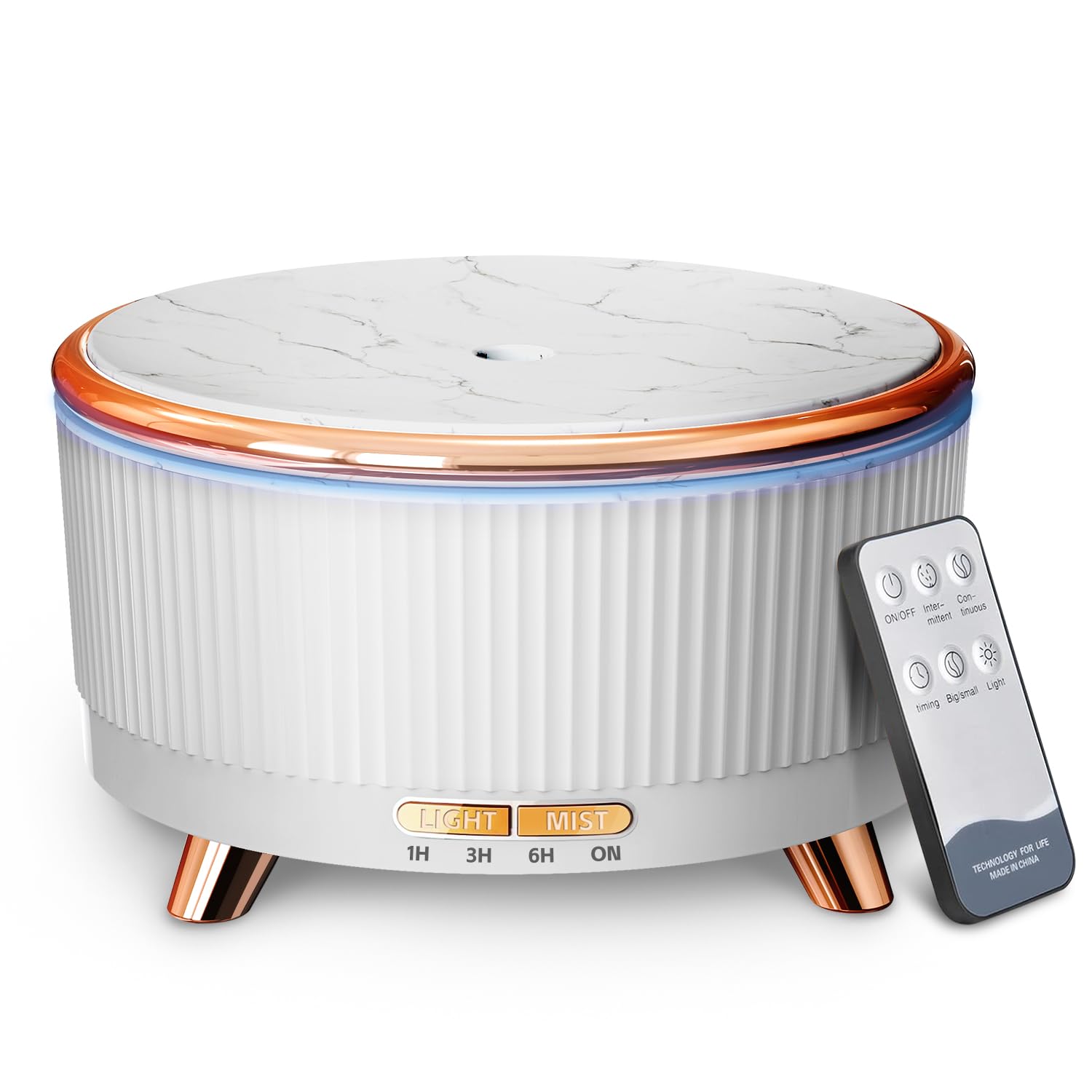 Front view of 500ml white ultrasonic essential oil diffuser