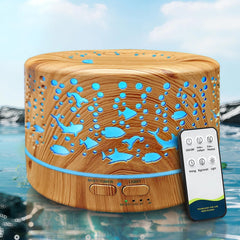 Wood grain large room essential oil diffuser with remote control