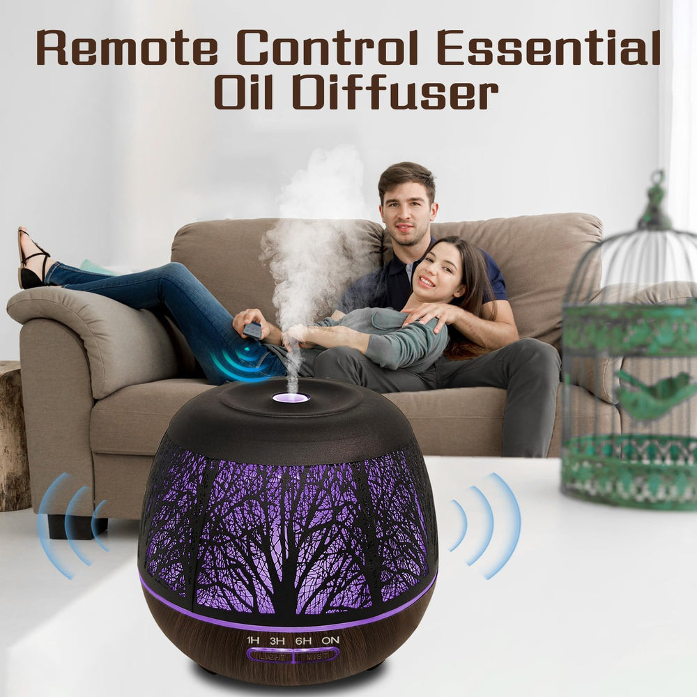 Diffuser displaying 7 color LED lights