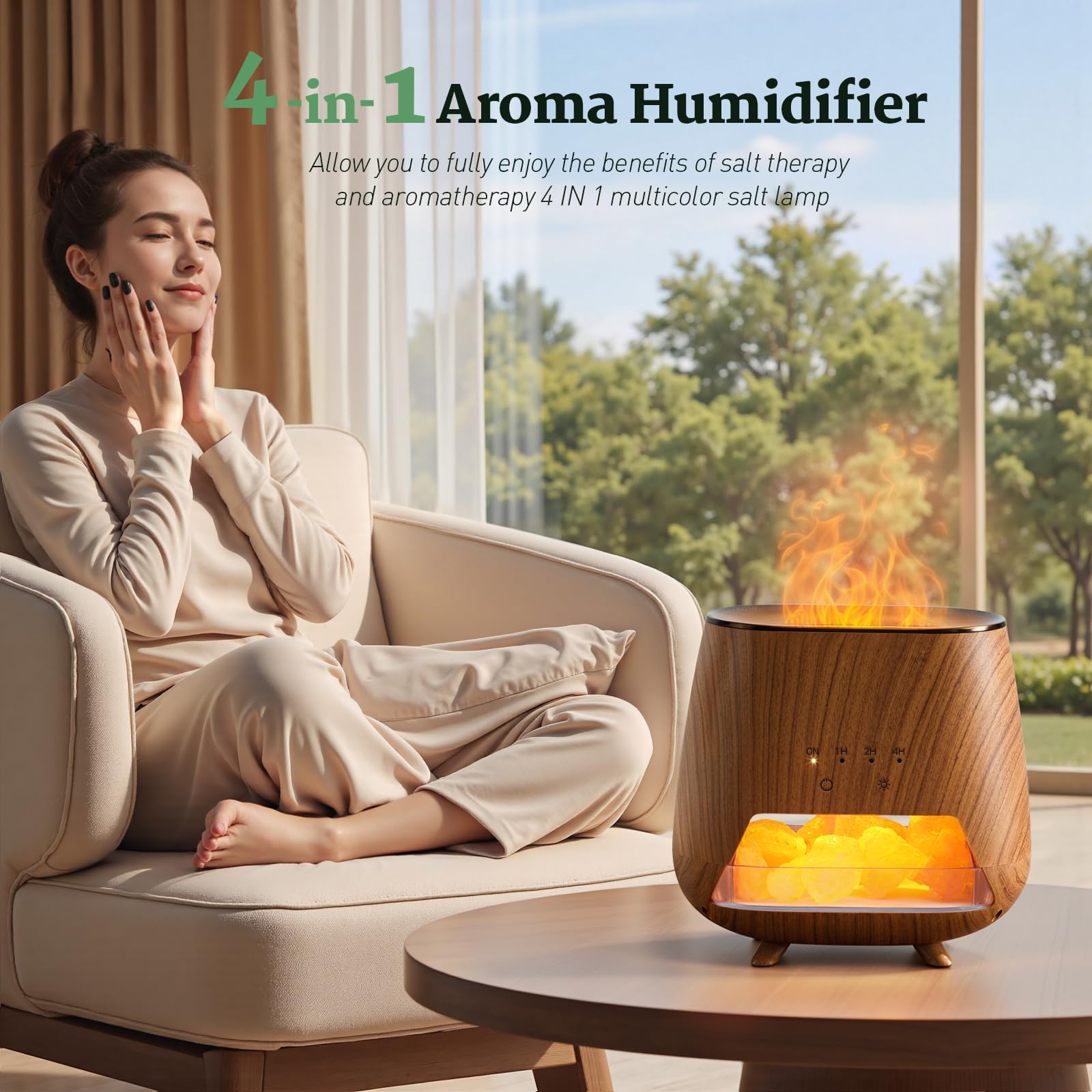 Diffuser showcasing 9-color LED lights