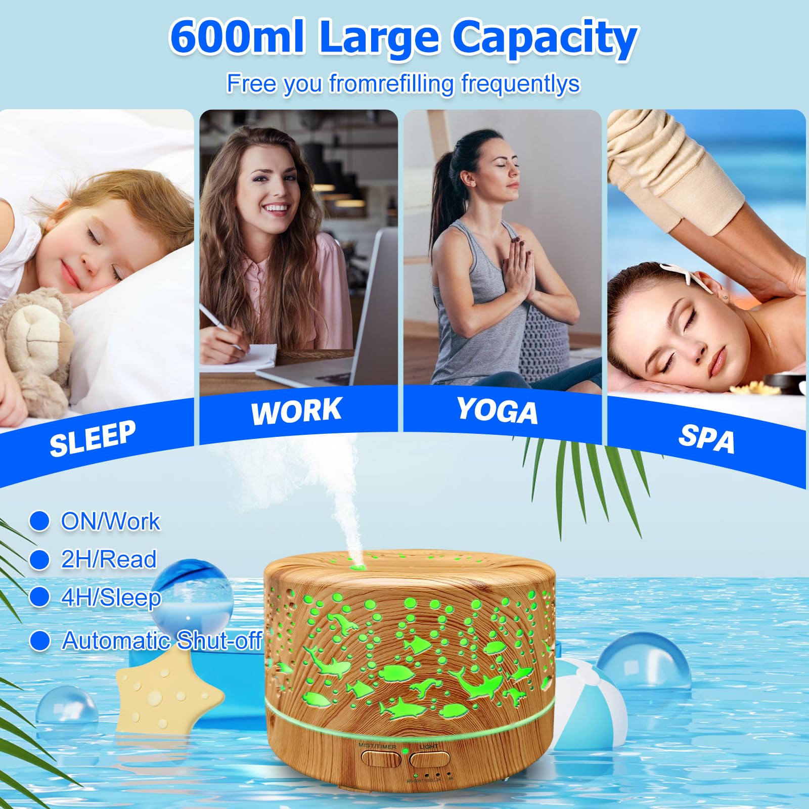 Diffuser used as bedroom decor in wood grain