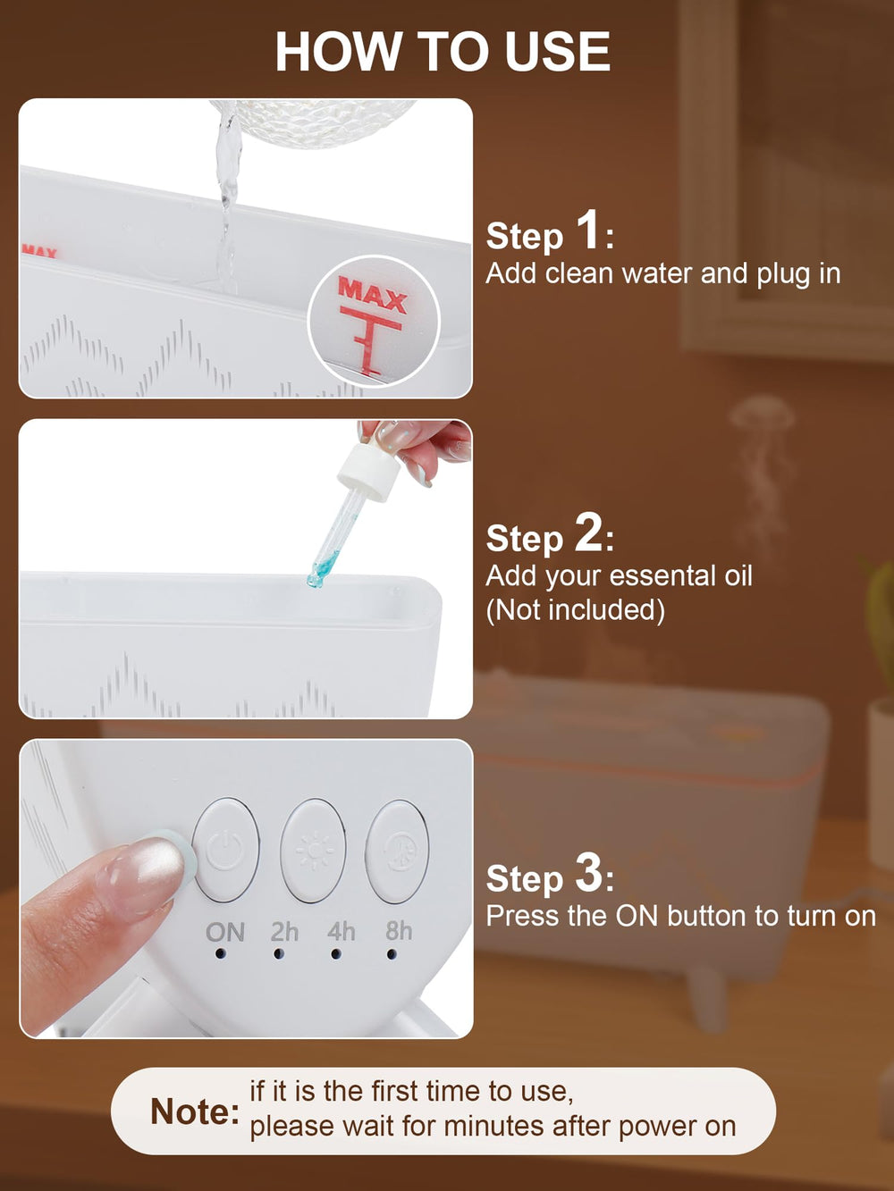Jellyfish diffuser suitable for bedroom, office and hotel settings