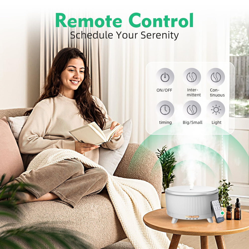 Diffuser placed in a bedroom or yoga space