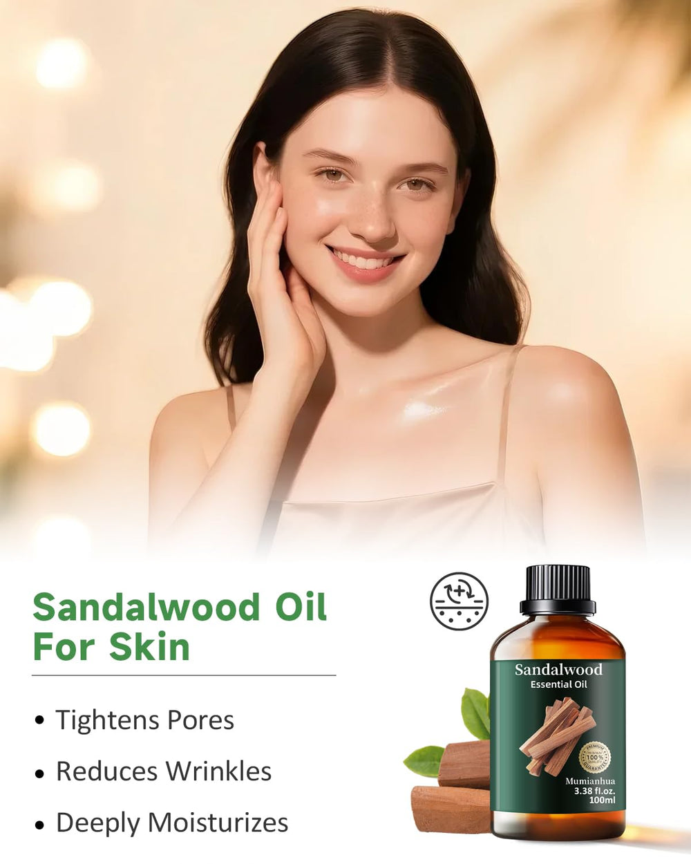Diffuser blend of sandalwood with lavender and chamomile