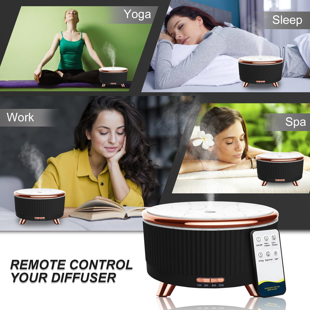 BPA-free essential oil diffuser with marble grain finish