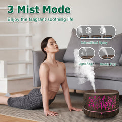 Dark Wood 600ml Essential Oil Diffuser - angle view