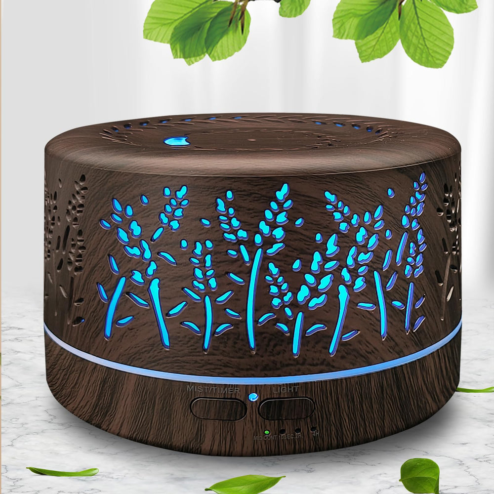 Dark Wood 600ml Essential Oil Diffuser - front view
