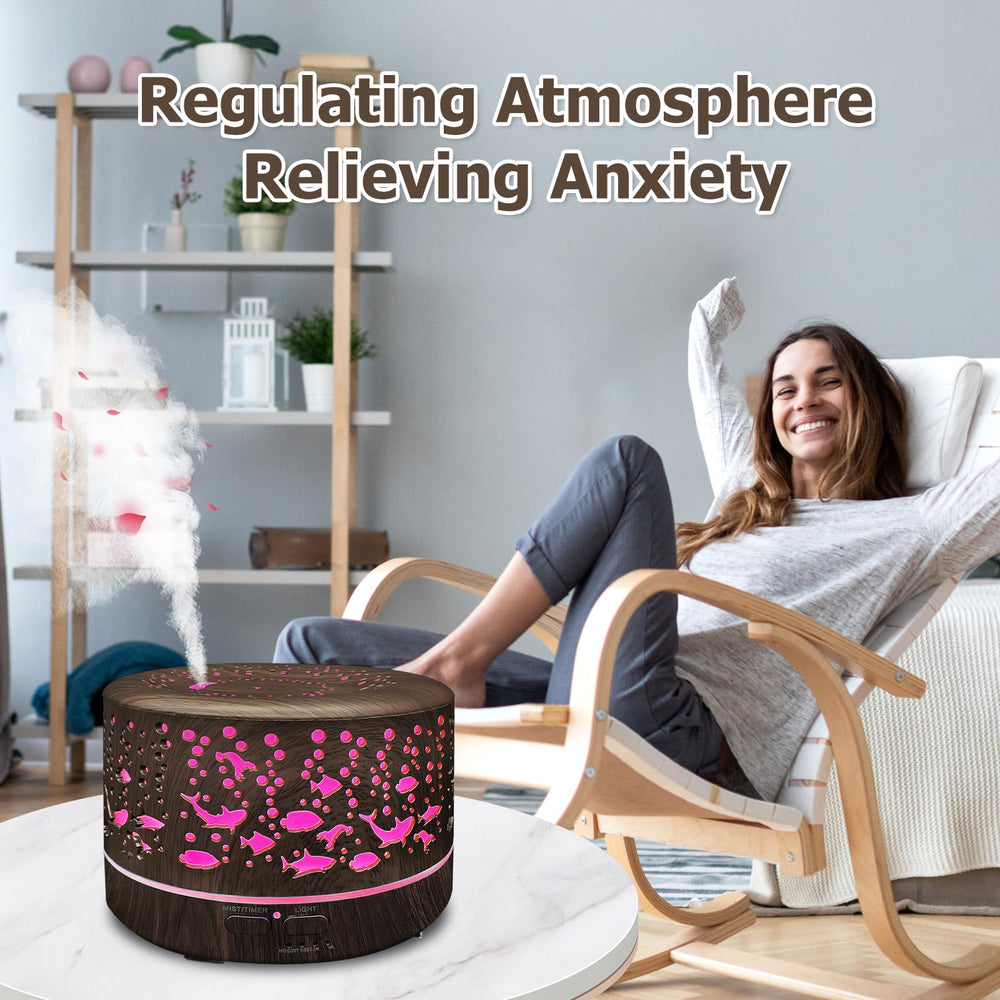 Gift-ready dark wood essential oil diffuser packaging