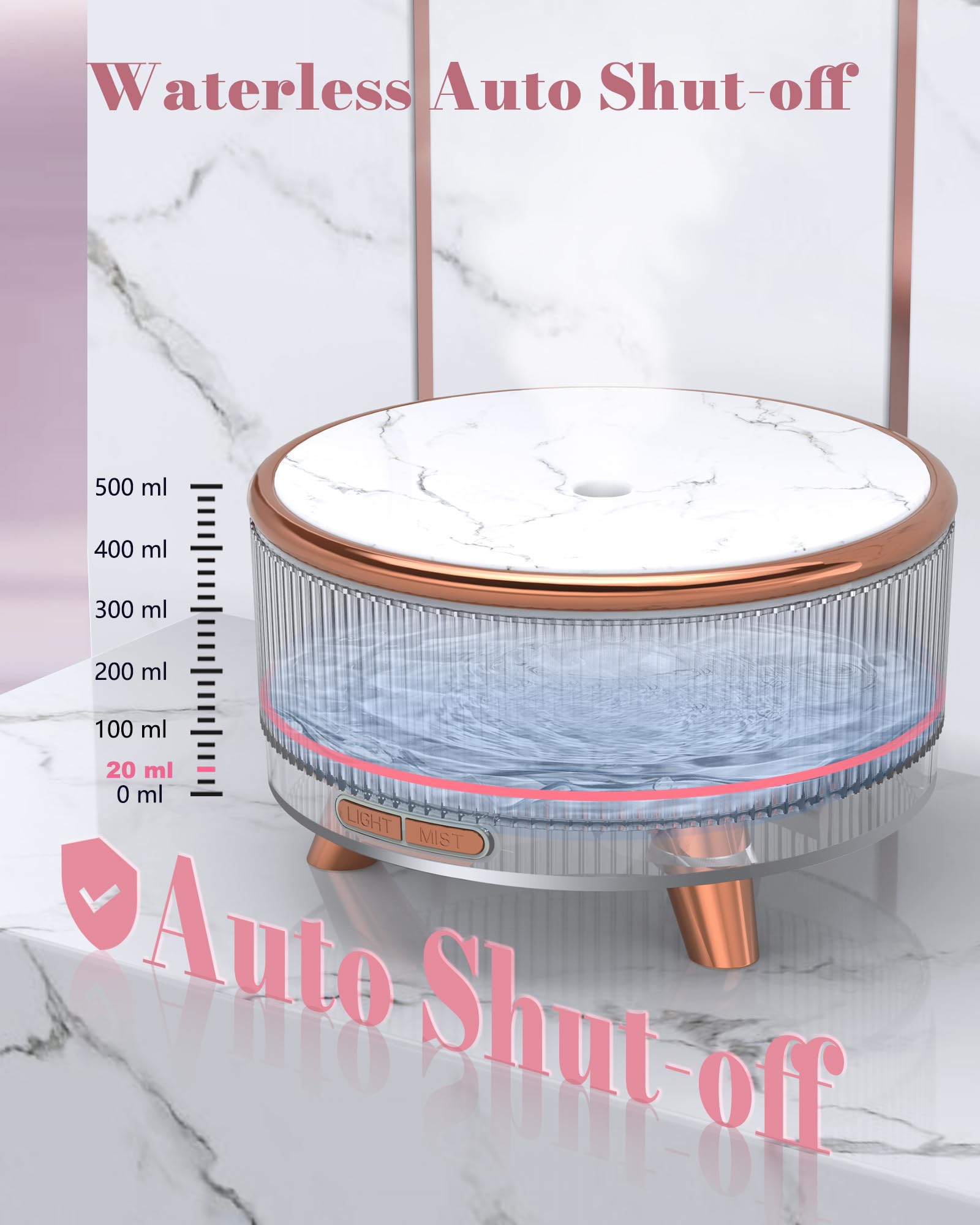 Diffuser in a living room setting with marble grain finish