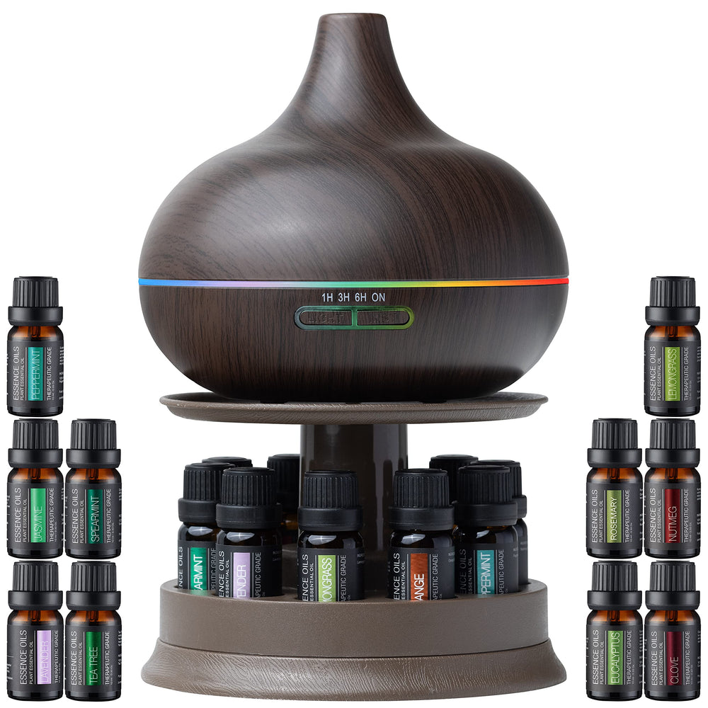 Front view of the dark oak Ultimate Aromatherapy Diffuser