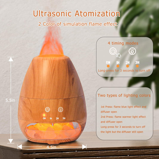 Close-up of Himalayan pink salt crystals included with diffuser