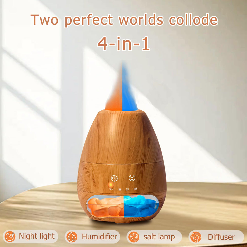 Whisper-quiet diffuser emitting mist with soft glow
