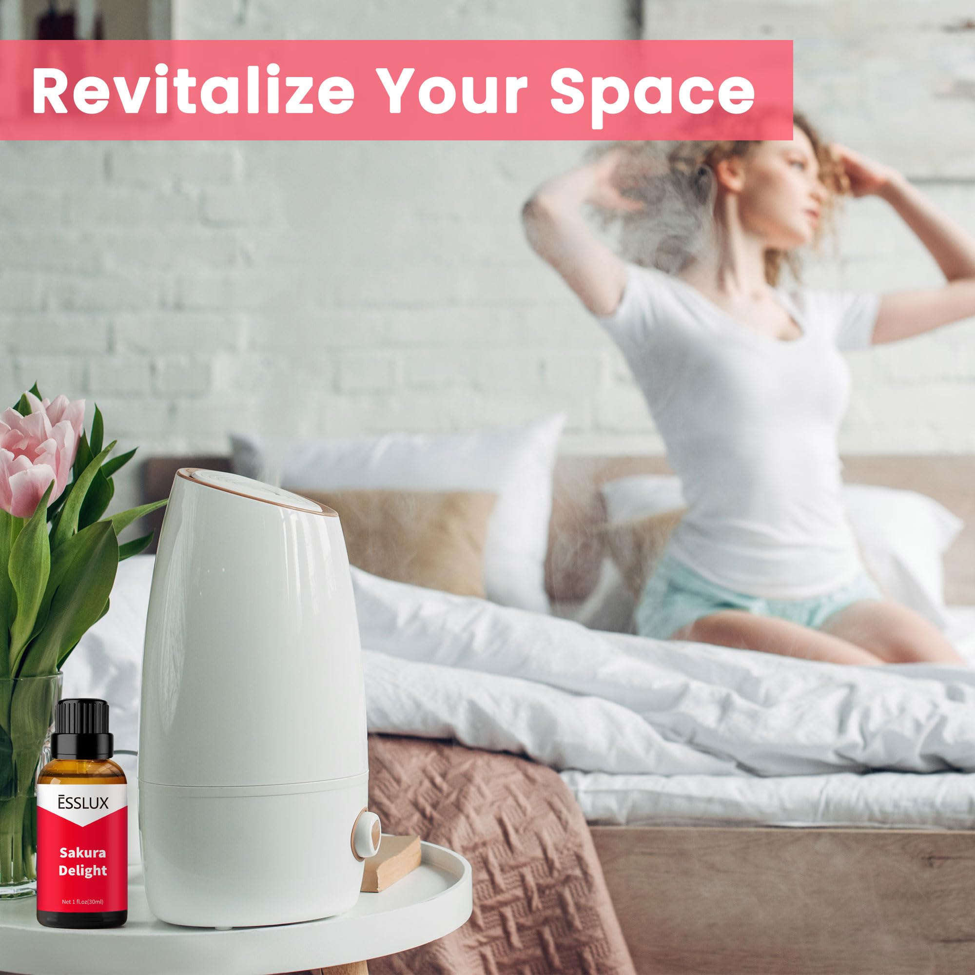 Diffuser and humidifier usage for Sakura Delight cherry blossom fragrance.