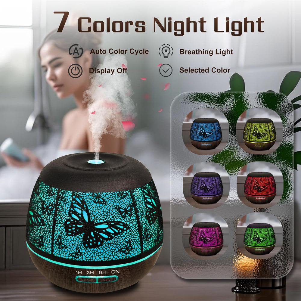 Diffuser placed in a bedroom with decorative elements