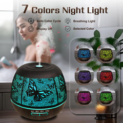 Diffuser placed in a bedroom with decorative elements