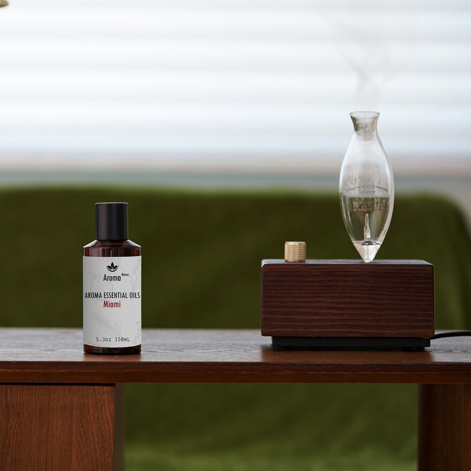Amber-toned diffuser oil close-up