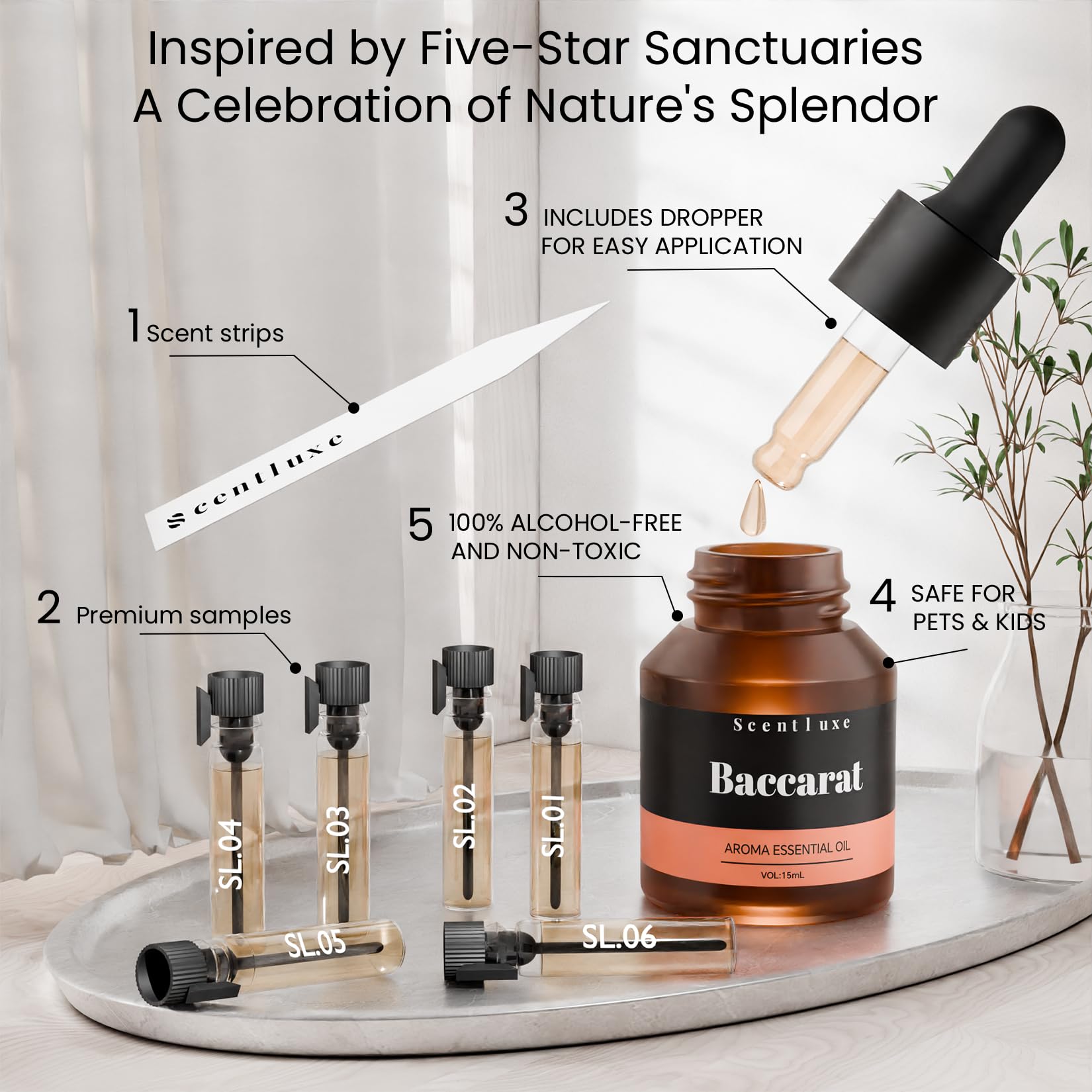 Professional scent strips illustrating scent evolution