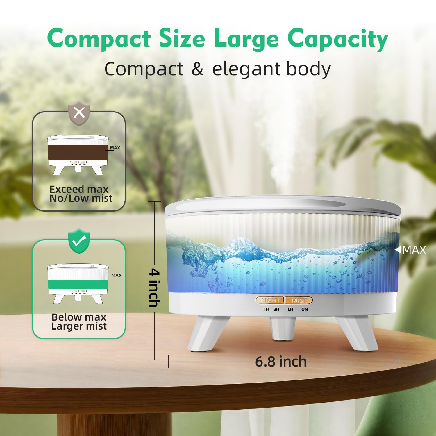 Close-up of the palm-size diffuser with clean white finish