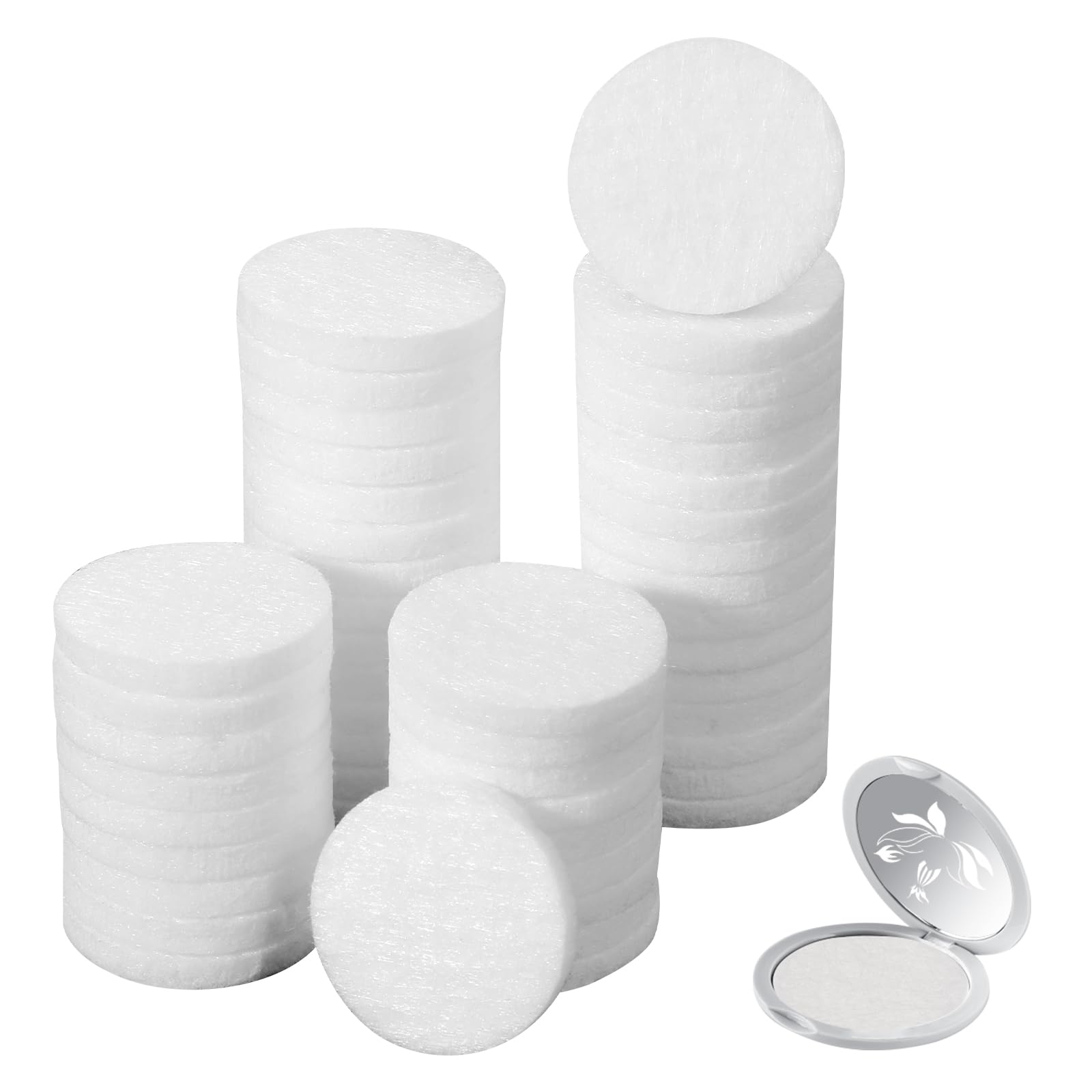 White diffuser refill pads, 50pcs, 1 inch round, essential oil pads for diffusers